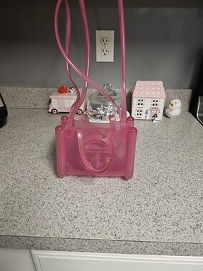 Melissa X Telfar Small Jelly Bubblegum Pink Clear  with Top Handles